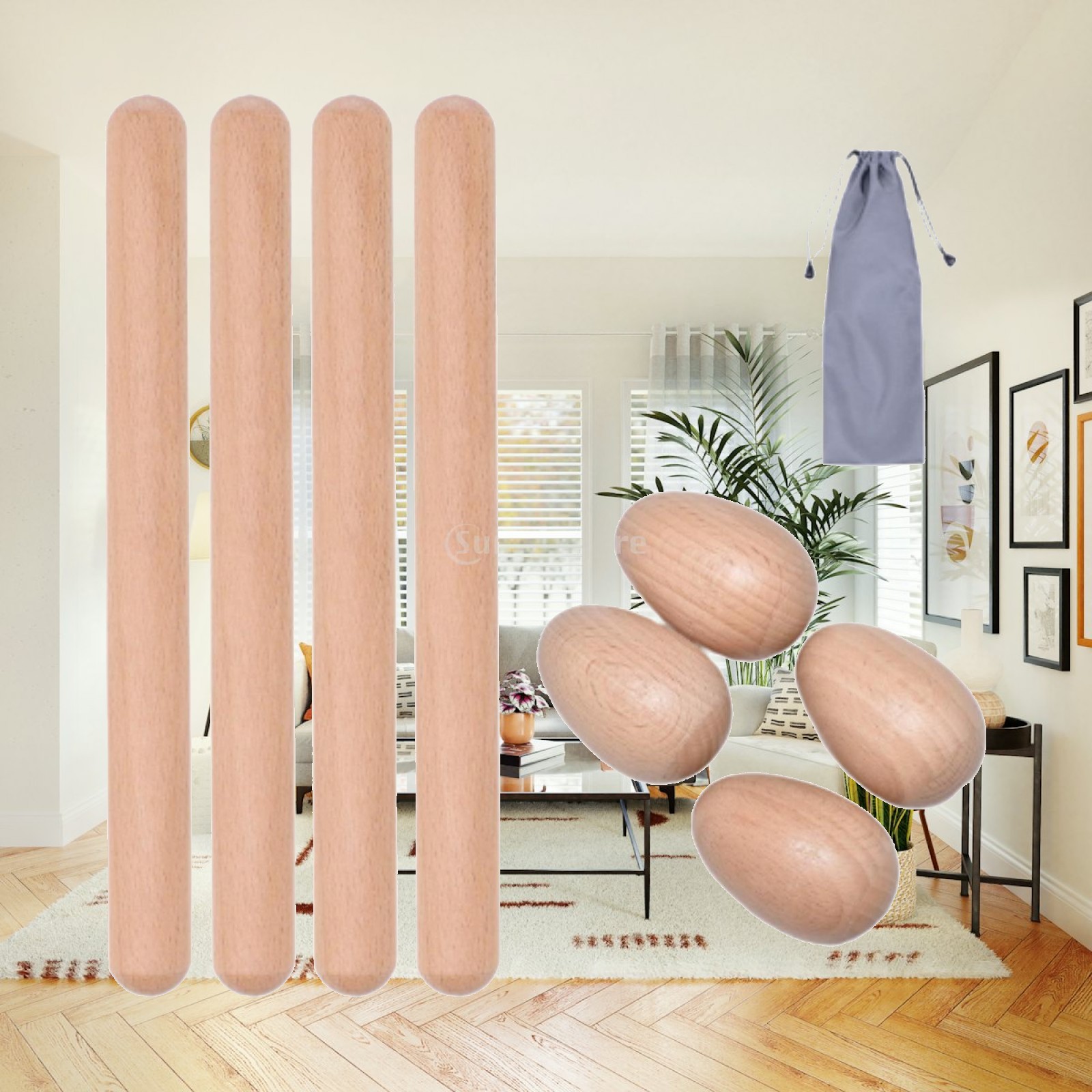 Musical Instrument Maraca - Ритмическая палочка-перкуссия, деревянный музыкальный инструмент для